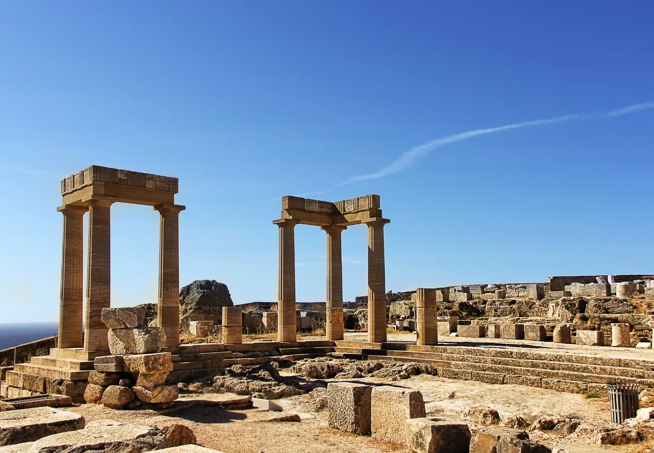 Ancient castle ruins in Rhodes for family adventures from Aulus Lindos Rhodes