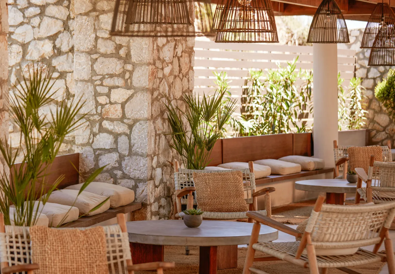 All-inclusive restaurant by the pool in Lindos