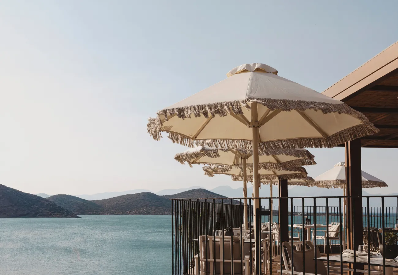 Restaurant with a Sea View at Domes Aulūs Elounda in Crete