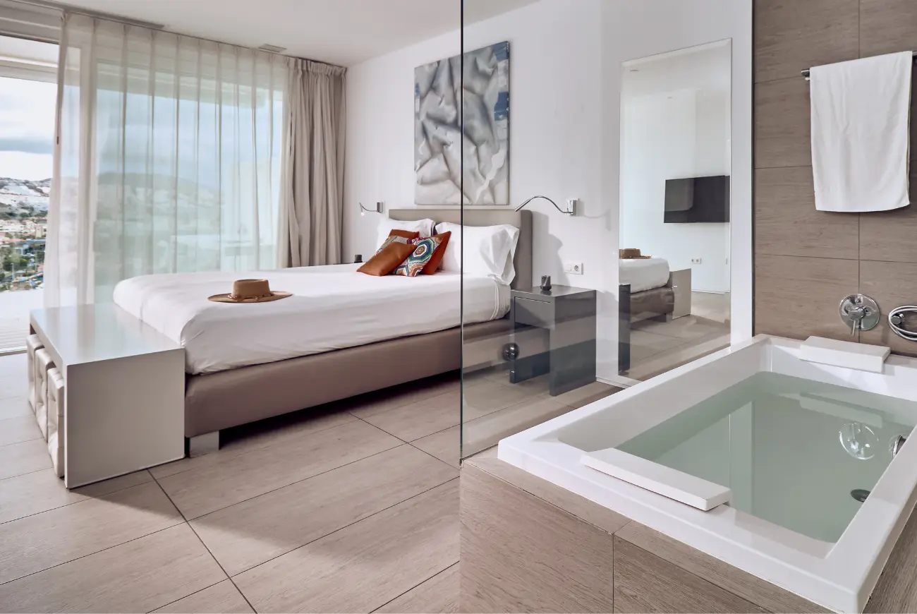 Sapphire Two Bedroom Suite with Sea View master bedroom with sea view