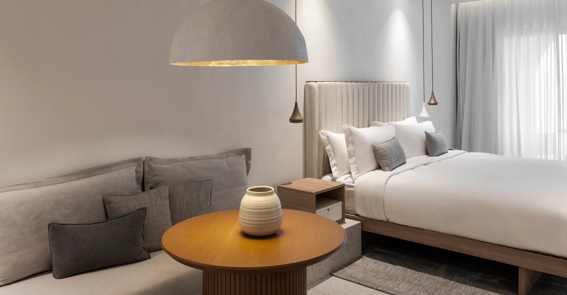 Suite bedroom and lounge area