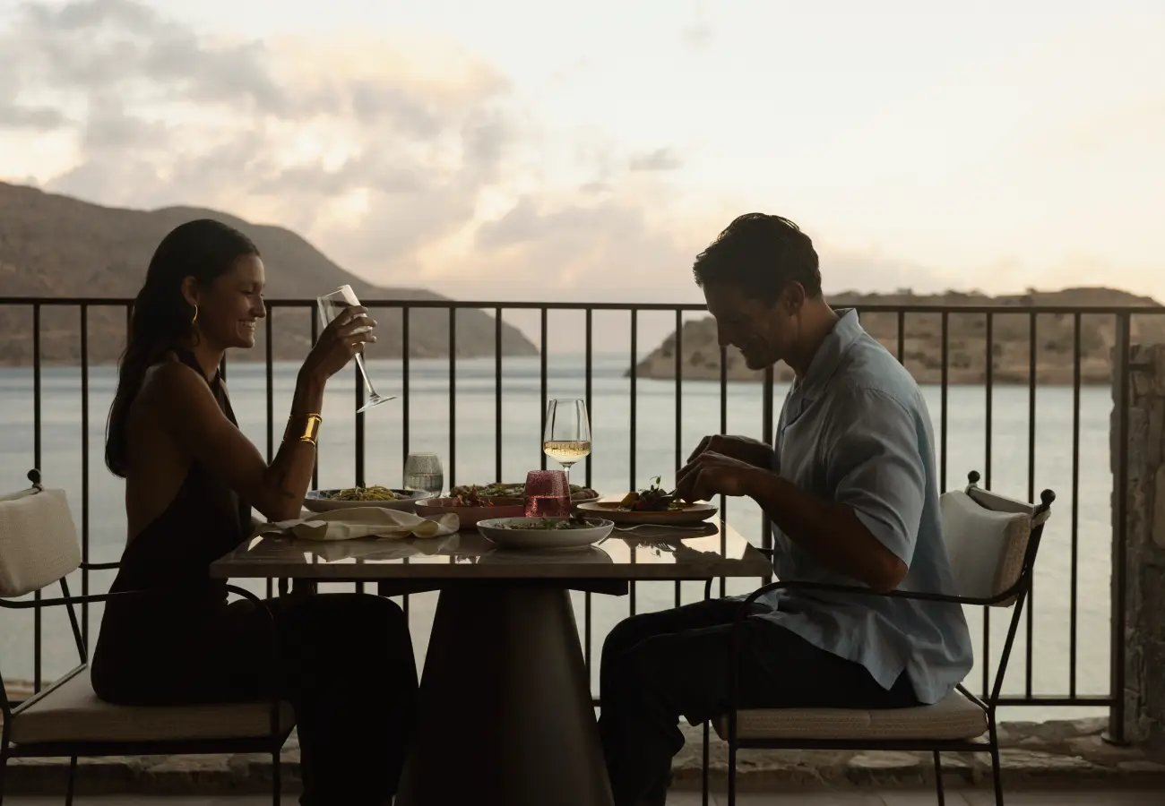 Ein Gourmet-Erlebnis mit Blick auf die Insel Spinalonga auf Kreta